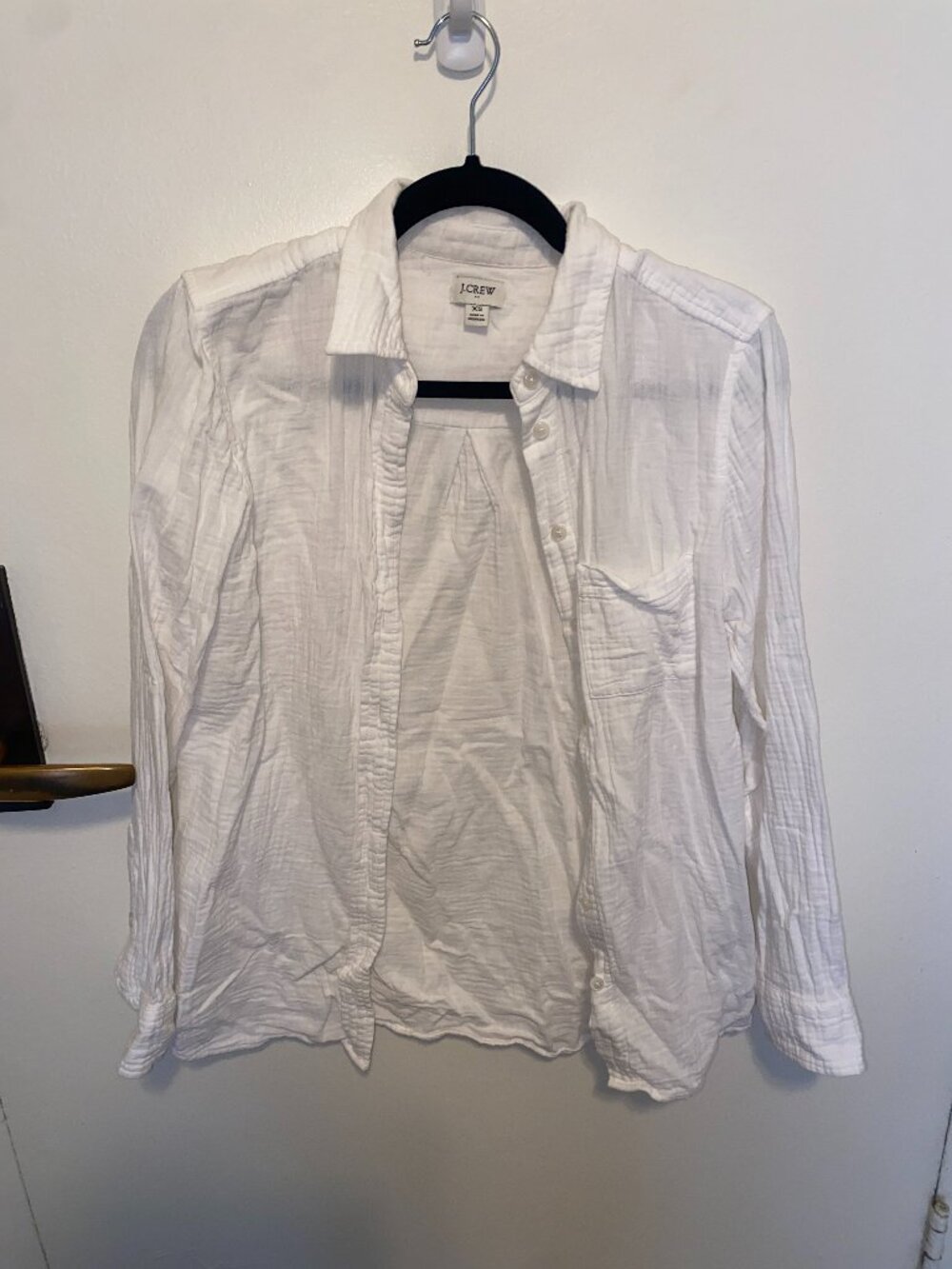 J.Crew White Cotton Long Sleeve Button Down Shirt